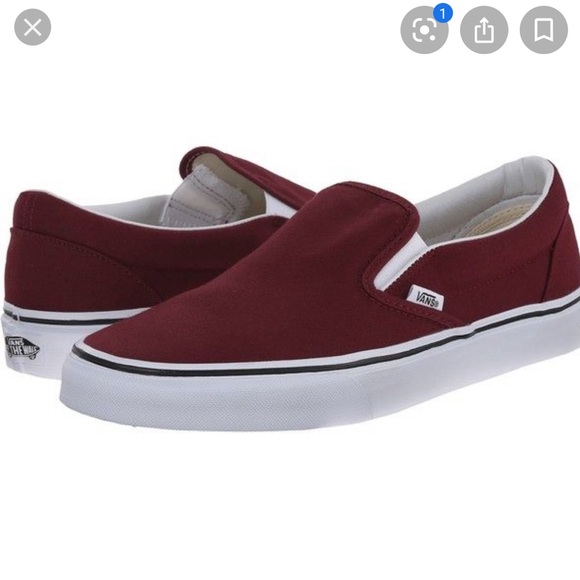 burgundy slip on vans